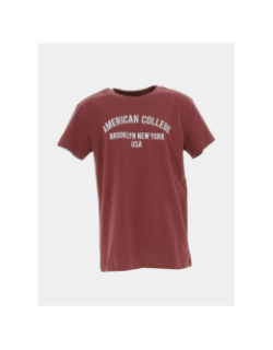 T-shirt logo brodé bordeaux enfant - American College