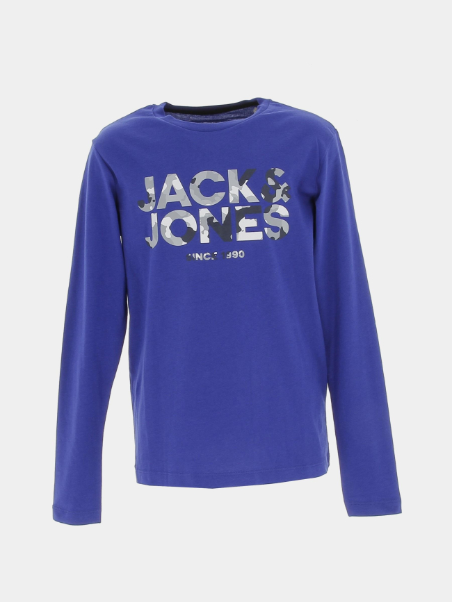 T-shirt james manches longues bleu marine garçon - Jack & Jones