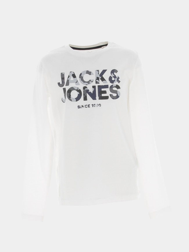 T-shirt james manches longues blanc garçon - Jack & Jones
