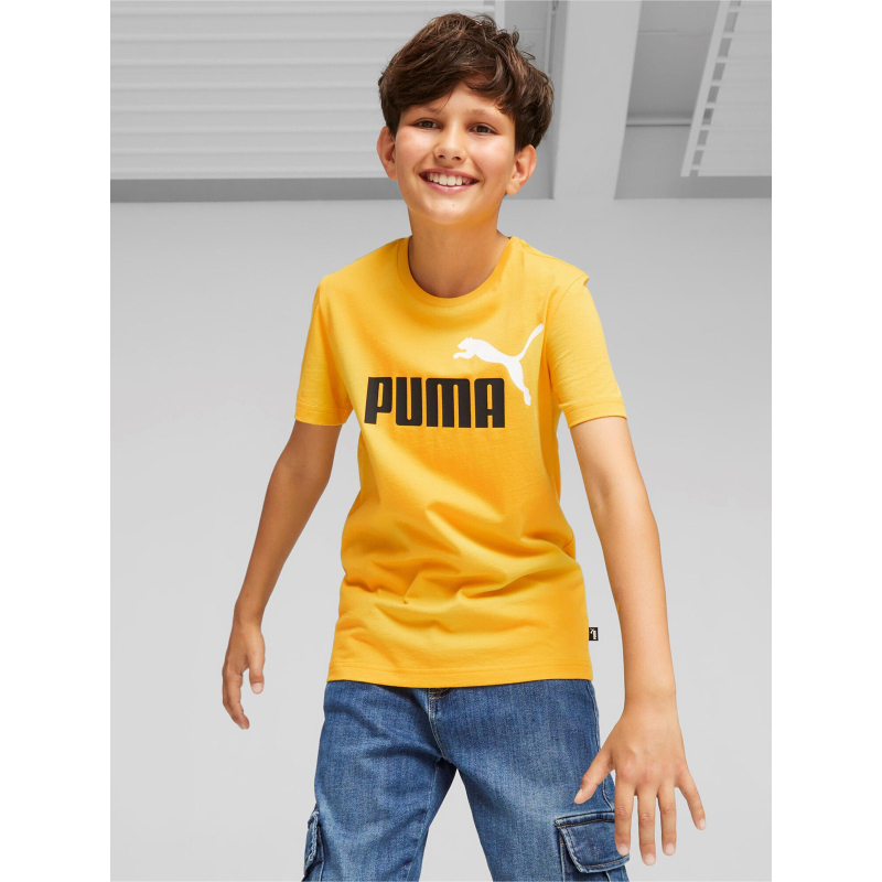 T-shirt ess+2 logo jaune garçon - Puma