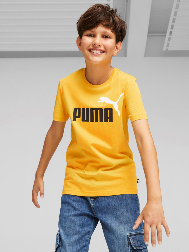 T-shirt ess+2 logo jaune garçon - Puma