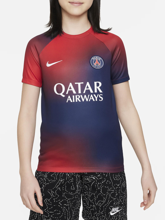 Maillot de football PSG bleu marine rouge enfant Nike wimod