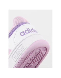 Baskets basses hoops 3.0 rose blanc enfant - Adidas
