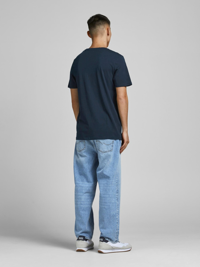 T-shirt ecorp logo centré bleu marine homme - Jack & Jones