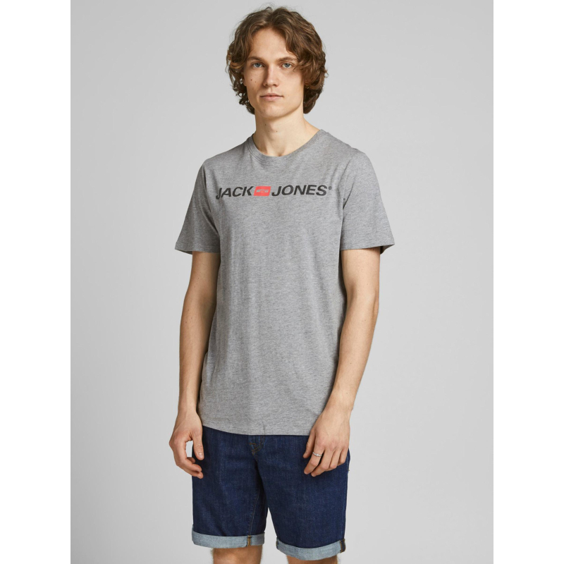 T-shirt ecorp logo centré gris homme - Jack & Jones