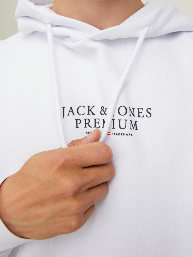 Sweat à capuche bluarchie premium blanc homme - Jack & Jones
