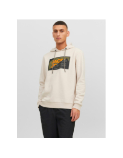 Sweat à capuche cologan aw23 beige homme - Jack & Jones