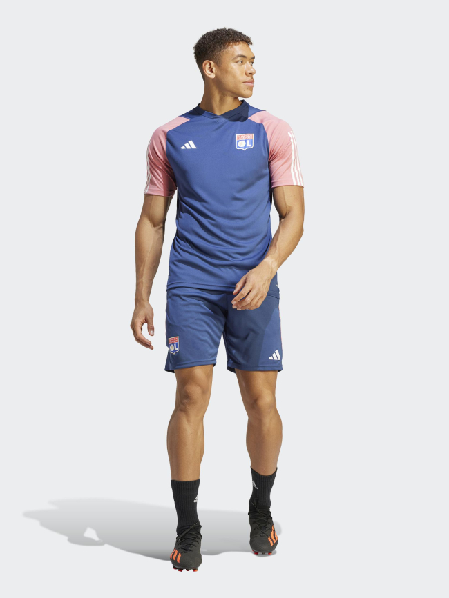 Maillot de football OL training rose bleu - Adidas