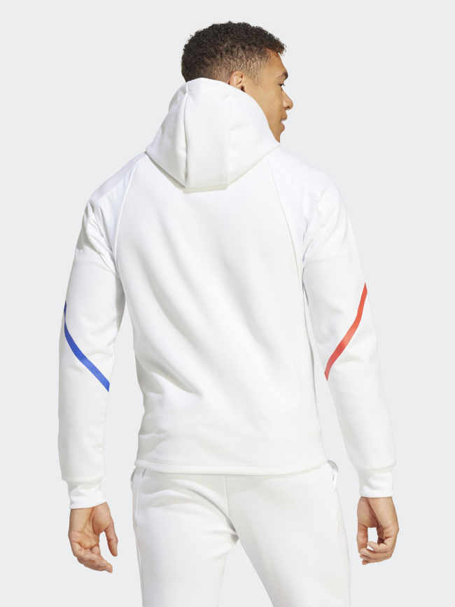 Sweat à capuche zippé OL gameday blanc homme - Adidas
