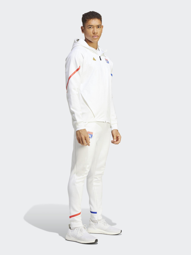 Sweat à capuche zippé OL gameday blanc homme - Adidas