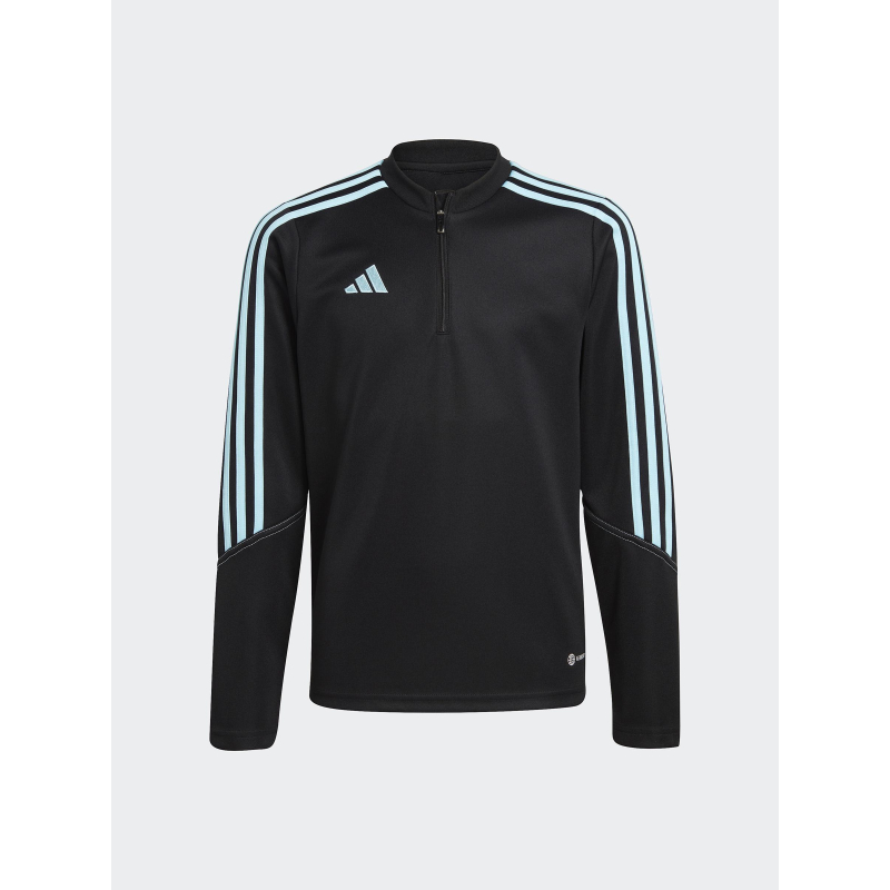 Sweat de football 1/4 zip tiro 23 bandes bleu noir - Adidas