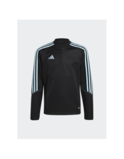 Sweat de football 1/4 zip tiro 23 bandes bleu noir - Adidas