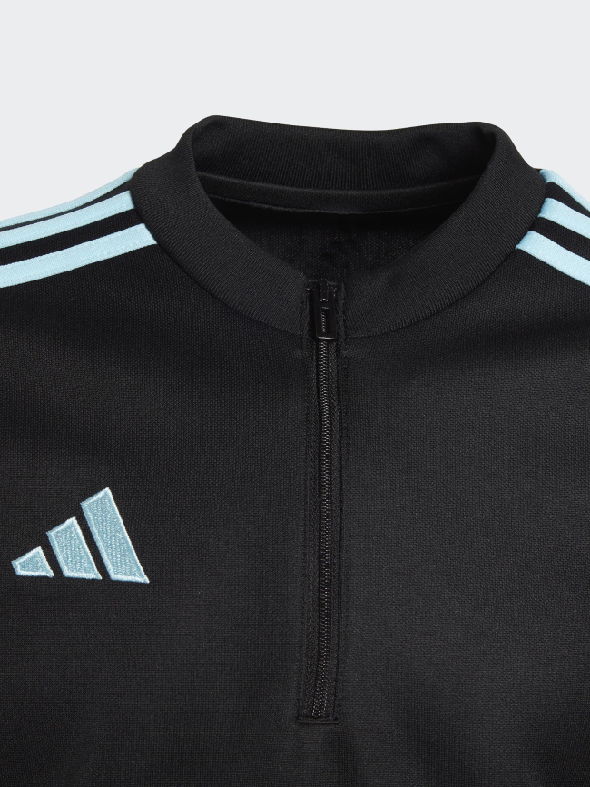 Sweat de football 1/4 zip tiro 23 bandes bleu noir - Adidas