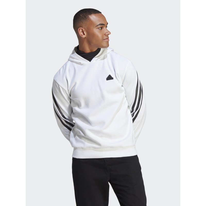 Sweat à capuche fi 3s logo badge blanc homme - Adidas