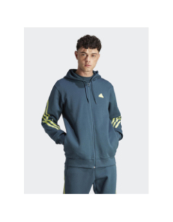 Sweat à capuche zippé fi 3s logo badge vert homme - Adidas