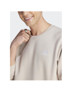 Sweat feelcozy basique logo brodé beige homme - Adidas