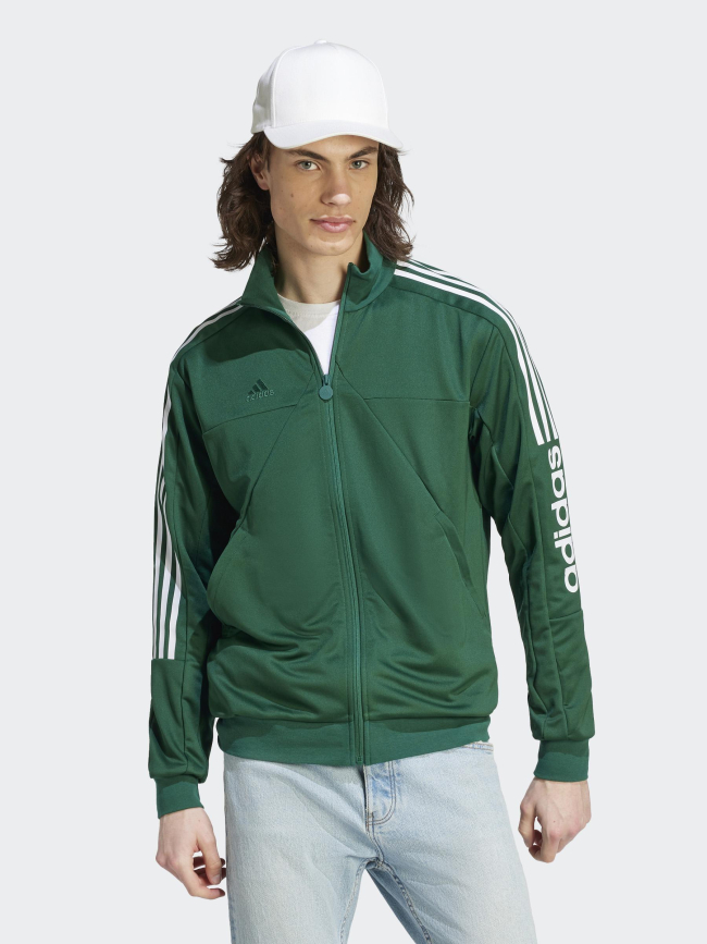 Sweat zippé tiro wm blanc vert forêt homme - Adidas