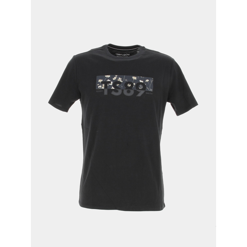 T-shirt ezio à logo fleuri noir homme - Teddy Smith