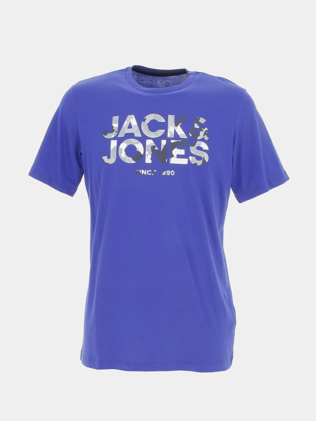 T-shirt james écriture camouflage bleu enfant - Jack & Jones