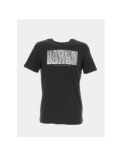 T-shirt peter logo rayures blanc noir enfant - Jack & Jones