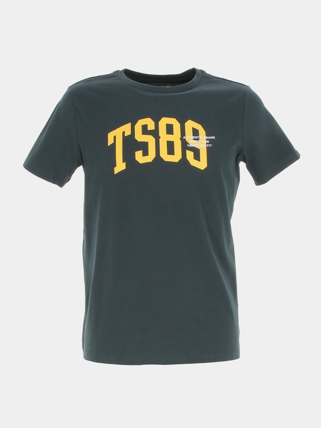 T-shirt t-live logo jaune TS89 vert forêt enfant - Teddy Smith