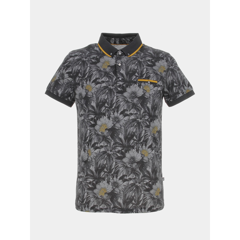Polo à poche fleurs classic noir homme - Benson & Cherry
