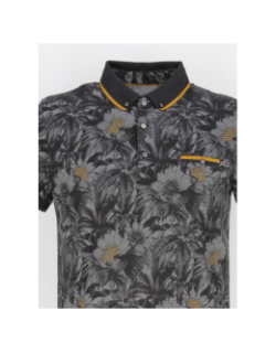 Polo à poche fleurs classic noir homme - Benson & Cherry