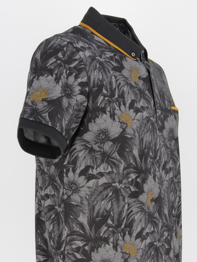 Polo à poche fleurs classic noir homme - Benson & Cherry