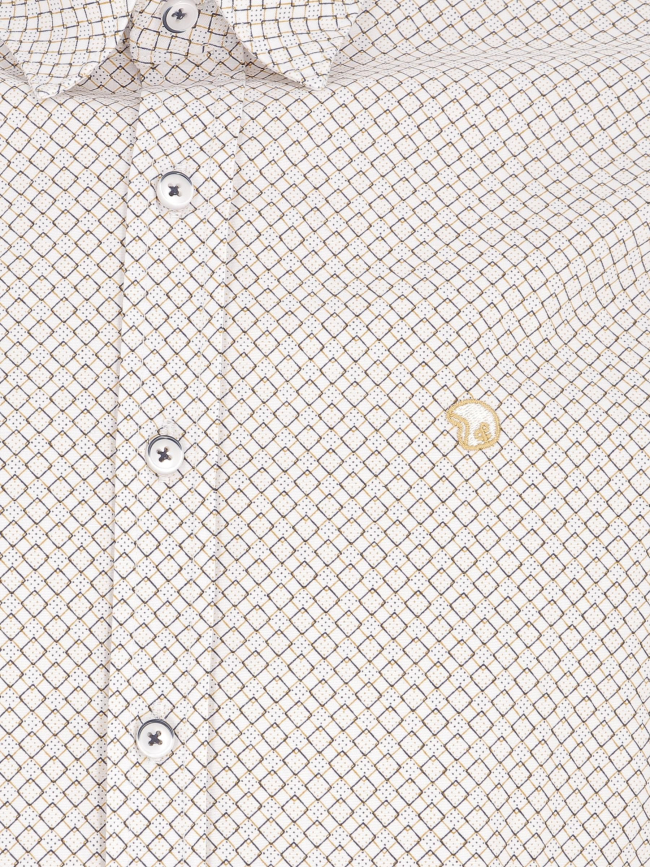 Chemise ml classic motif carré blanc homme - Benson & Cherry
