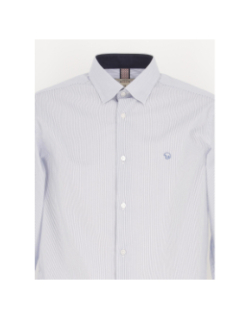 Chemise manches longues rayures homme blanc - Benson & Cherry