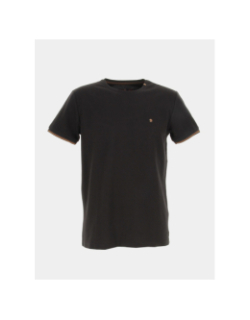 T-shirt classic texturé marron noir homme - Benson & Cherry