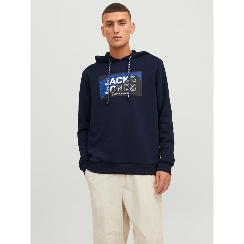 Sweat à capuche logan aw23 bleu marine homme - Jack & Jones