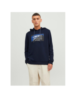 Sweat à capuche logan aw23 bleu marine homme - Jack & Jones