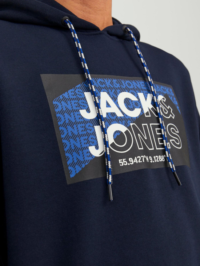 Sweat à capuche logan aw23 bleu marine homme - Jack & Jones