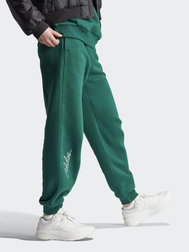 Jogging décontracté style long motifs brodés vert femme - Adidas