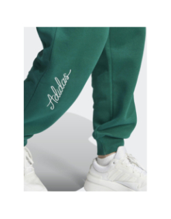 Jogging décontracté style long motifs brodés vert femme - Adidas