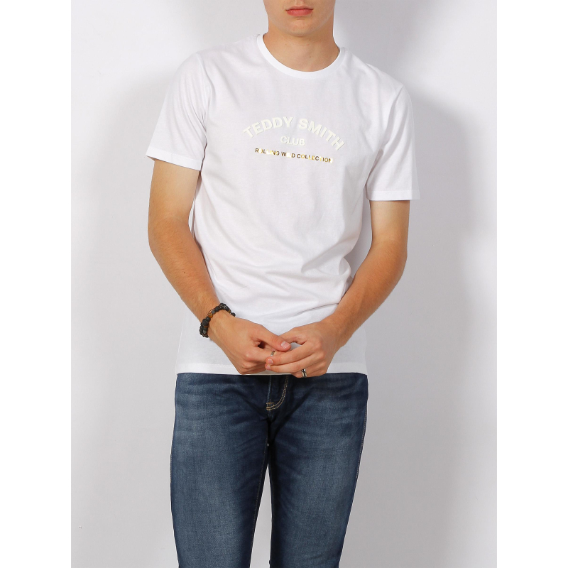 T-shirt t-wild logo relief dorée blanc homme - Teddy Smith