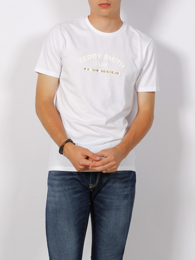 T-shirt t-wild logo relief dorée blanc homme - Teddy Smith