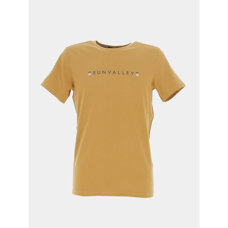 T-shirt manches courtes logo imprimé marron homme - Sunvalley