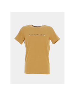 T-shirt manches courtes logo imprimé marron homme - Sunvalley