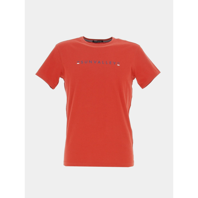 T-shirt manches courtes logo imprimé rouge homme - Sunvalley