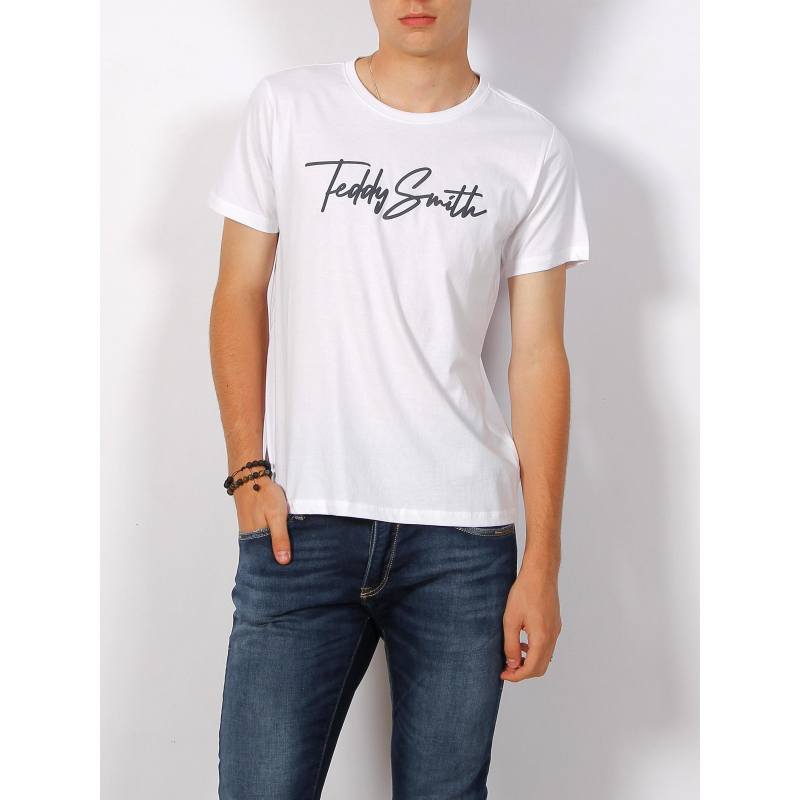 T-shirt evan logo signature blanc enfant - Teddy Smith
