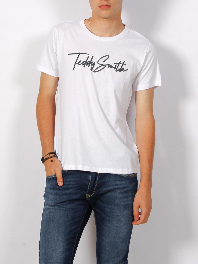 T-shirt evan logo signature blanc enfant - Teddy Smith