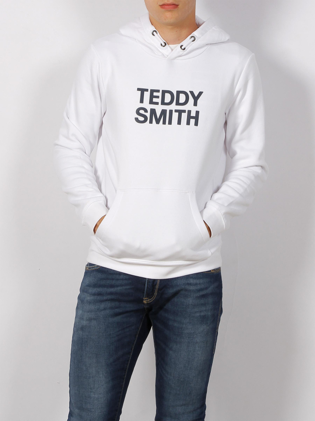 Sweat à capuche siclass blanc garçon - Teddy Smith