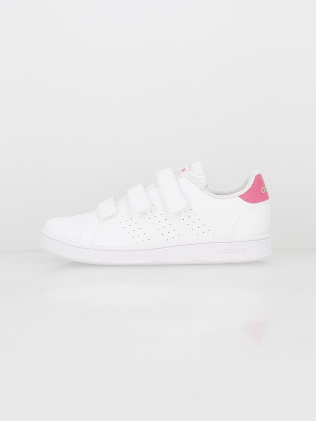 Baskets basses à scratch advantage rose blanc enfant - Adidas