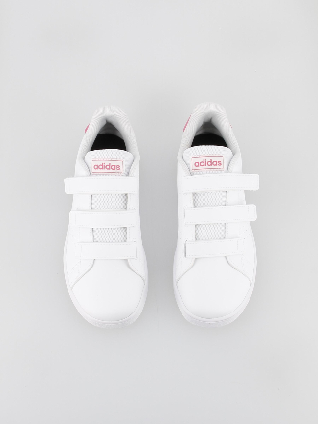 Baskets basses à scratch advantage rose blanc enfant - Adidas