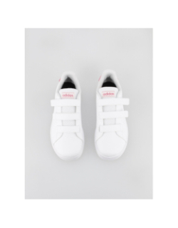 Baskets basses à scratch advantage rose blanc enfant - Adidas
