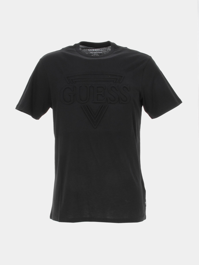 T-shirt embossed logo en relief noir homme - Guess