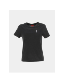 T-shirt classic logo imprimé colorié noir femme - Hugo