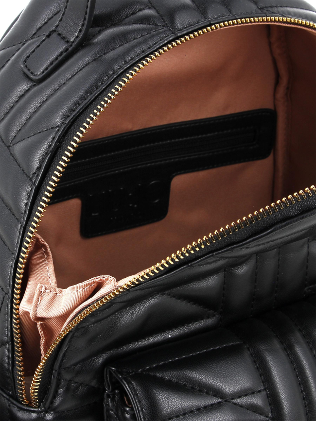 Sac à dos ecs matelassé nero détails dorés noir femme - Lui.Jo